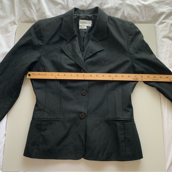 Linen & Silk Blazer Jacket by Smooth Studio. Black Size 6p - Picture 9 of 10